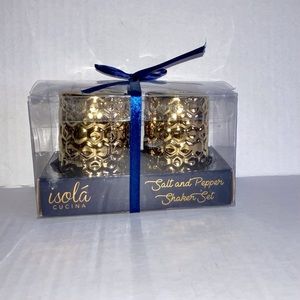 Isola Gold Modern Salt and Pepper Shakers